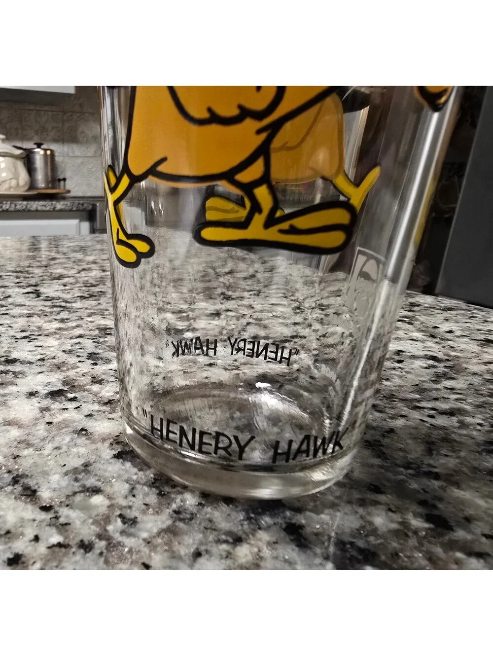 Henery Hawk 1973 Warner Brothers Pepsi White Logo Glass Cup Looney Toons